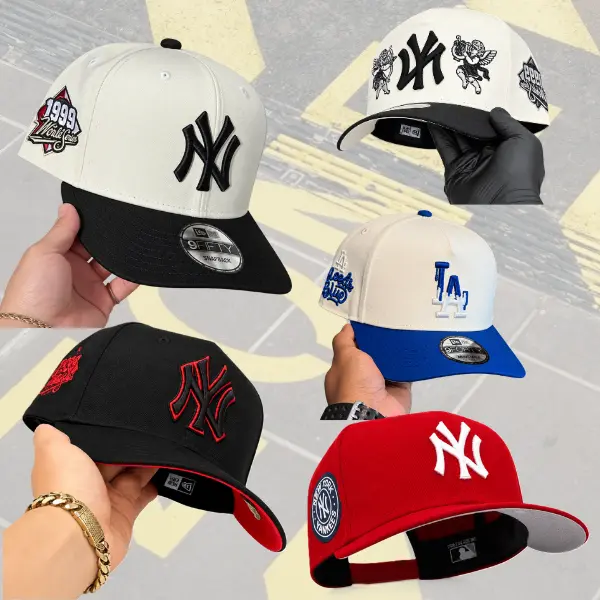 New Era LA Dodgers NY Yankees MLB Baseball Cap, 9FORTY Adjustable Snapback Hat, Unisex Hip Hop Streetwear Sports Headwear
