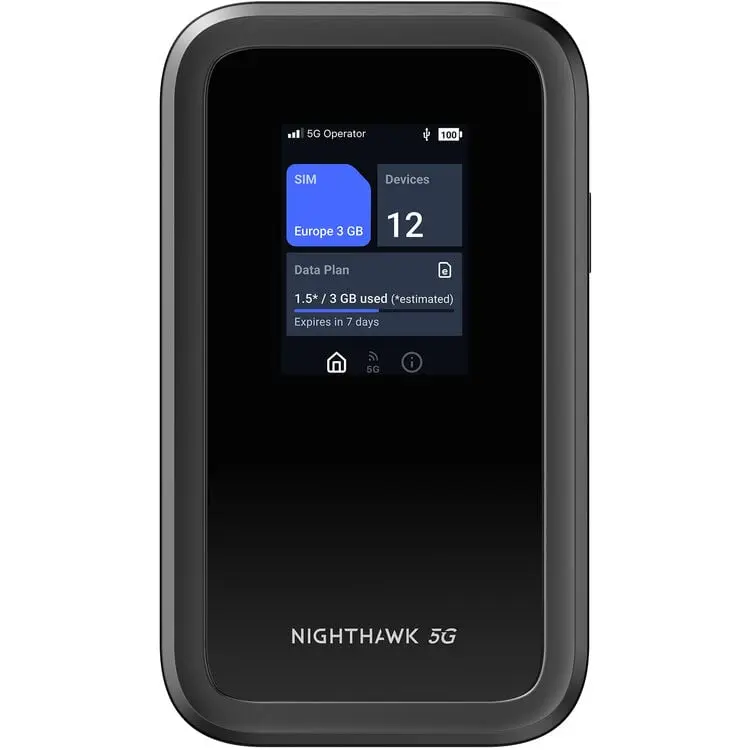 Netgear MH7150-100PAS Nighthawk M7 5G Pocket Wi-Fi Mobile Hotspot Router, USB-C Port, High-Speed Data Transfer, Smart Control, High-Speed Data Transfer Pocket Wi-Fi