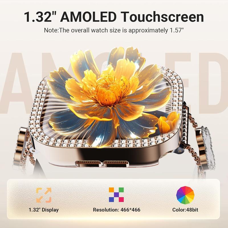 W&O 2025 Smart Watch for Women & Men, 100+ Sports Modes, Call Answering, Sleep Monitor, Fitness Tracker with Stylish Design Wearable Monitoring