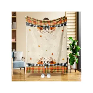 1pc Contemporary Plaid Pattern Flannel Throw Blanket, Multi-Season, All-Purpose, Digital Print, Polyester, Knitted, 200-250g Fabric, Home & Kitchen Bedding Accessory