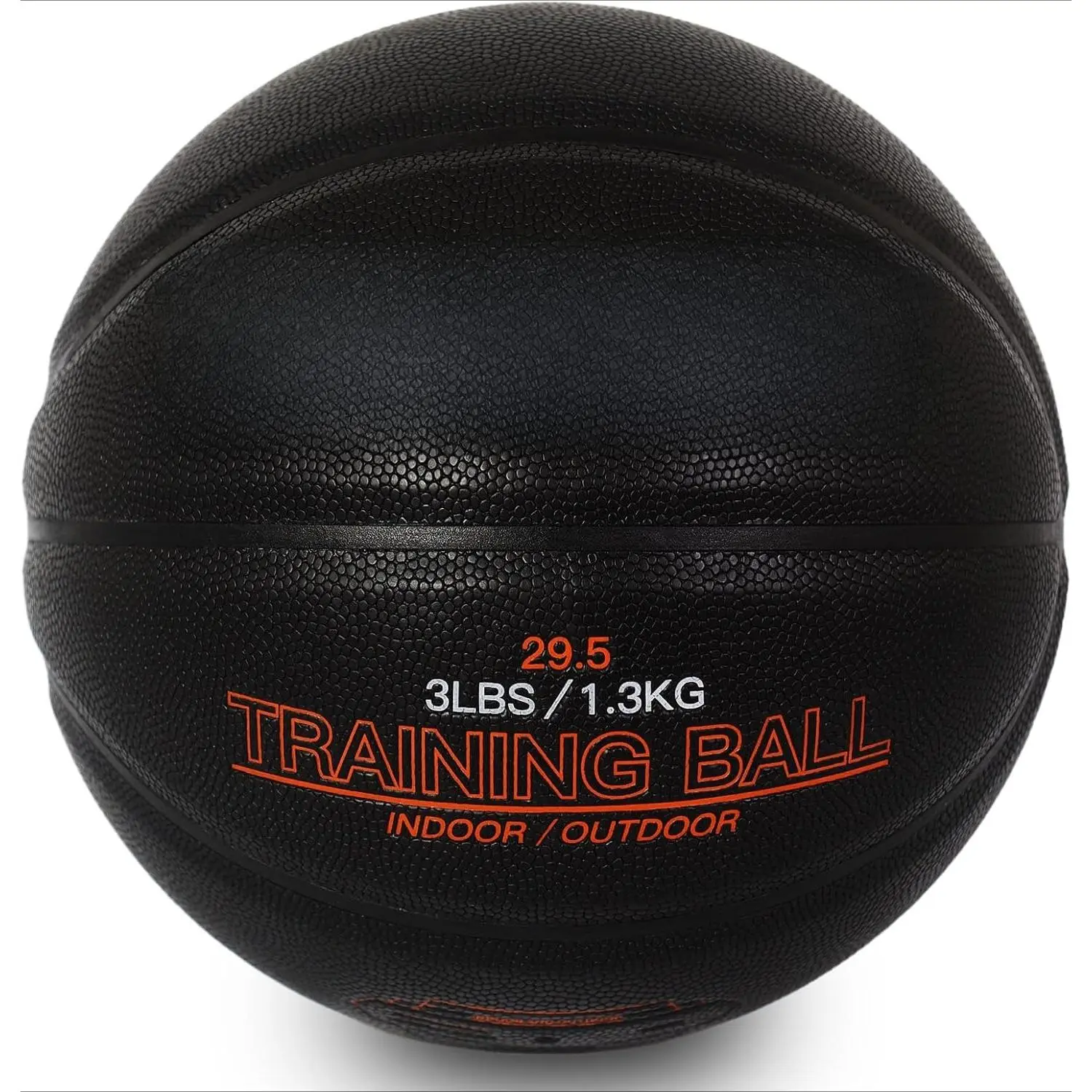Heavy Synthetic Weighted Training Basketball (Deflated, Single Ball) - Training Equipment, Size 7 (3lbs Weight, 29.5in), Size 6 (2.2lbs, 28.5in) for Indoor & Outdoor Use to Boost Dribbling, Handling, Passing, Rebounding Skills