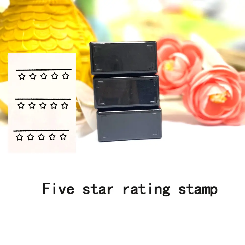 Five Star Rating Stamp, Star Shaped Stamp for Teachers, Self-Inking Star Marking Seal for Assignments, Student Work, Versatile Ink Office Supply