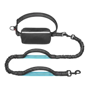 Hands Free Lazy Dog Leash with Zipper Pouch for Medium Dogs 8-100lbs, Perfect for Walking, Jogging and Running