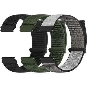 Quick Release Nylon Watch Band 18mm 20mm 22mm for Women Men Nylon Sport Loop Watch Straps Adjustable Breathable Replacement Bands, 3