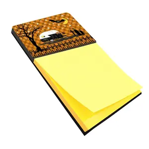 212 MAIN Halloween Vintage Camper Sticky Note Holder - Office Stationery Organizer with Refillable Pads, Rigid Base for Computer, Office Use