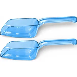 Ice Scoop for Freezer, 2-Count 8 Oz Each, Plastic Ice Scoop for Ice Machine, Small Ice Scoopers for Freezer Bin, Clear Blue