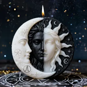 Sun Moon Goddess Embossed Candle Silicone Mold, Zodiac Symbols Star Carving Art Mould, Mystical Theme Wax Making Silicon Form, Crafts