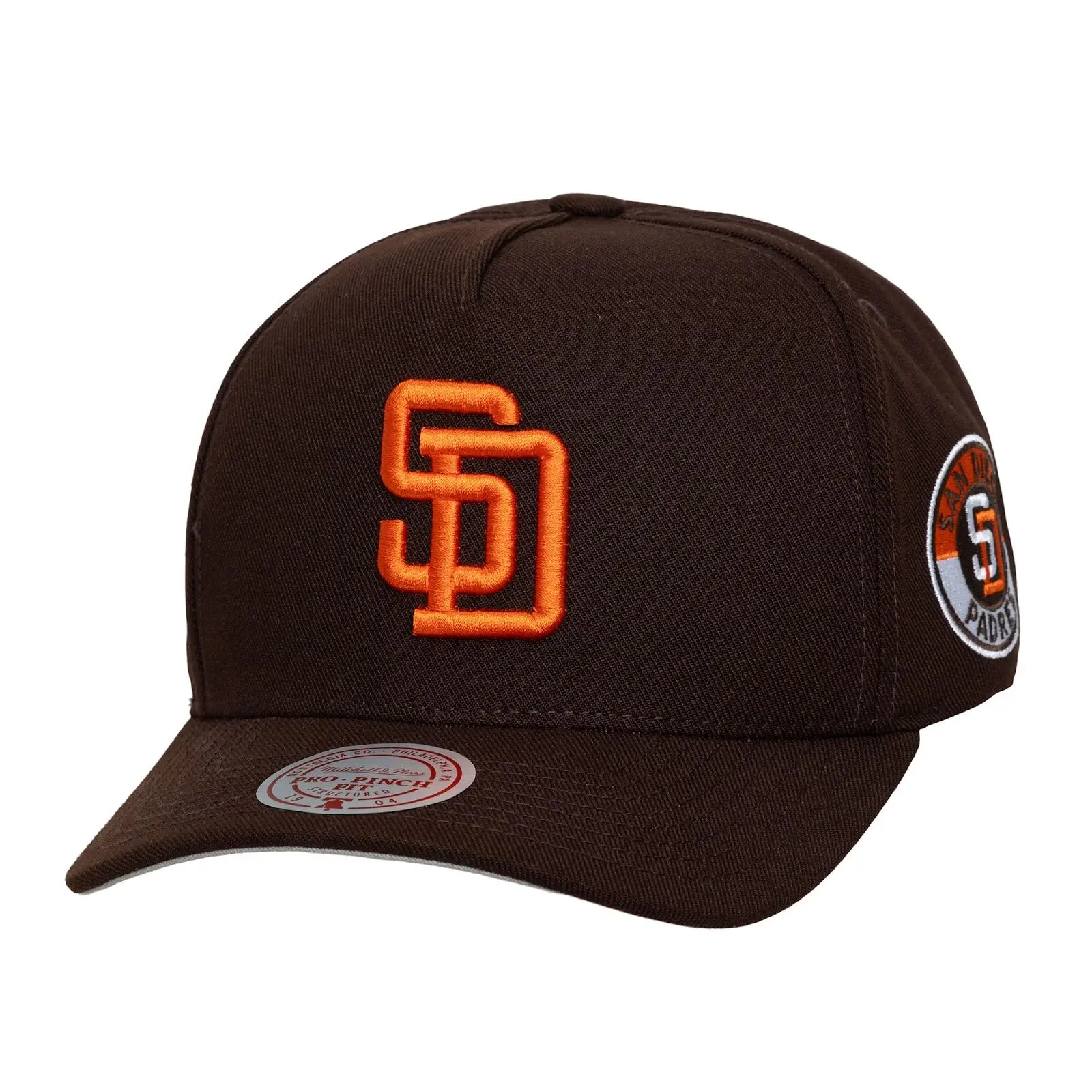 San Diego Padres Brown Cooperstown Double Clutch Pro Pinch Snapback Hat MLB Throwback Cap Adjustable Fan Gear Mitchell & Ness
