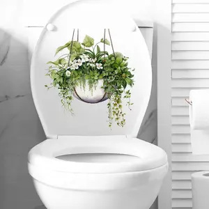 Self-Adhesive Fake Plant Wall Sticker, Removable, Decorative, Waterproof Easy Tear Off, Bathroom Toilet Refrigerator Decor, DIY Home Decoration