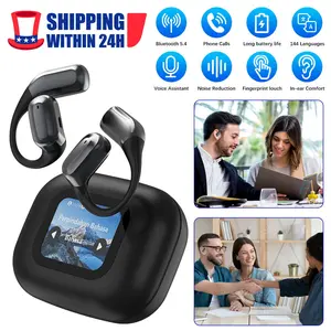 AI Translation Earbuds 144 Languages Translator Earphones, Audifonos Traductores Inglés Español, Bluetooth 5.4, Ear & LCD Touch, Translating Device for Travel Meetings Learning