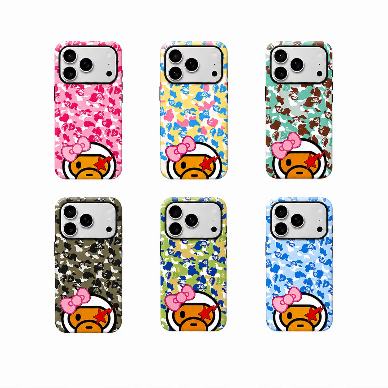 ape  Milo Camo City Limited Protective Y2K Streetwear Phone Protective Cover for iPhone 12 13 14 15 16 17 Pro Max