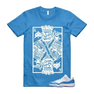 Menswear Unisex Basic Round Neck Short-Sleeve Soft Cotton T-Shirt - 11 UNC University Blue White Low 2026 Prints, Casual Layer-Friendly Top to Match KC