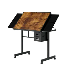 1000 Pieces Jigsaw Puzzle Table Board for Adults Gift with 4 Felt Drawers & 2 Non-Woven Drawers 35.43x23.62x31.49 Inches Wooden Top Protective Cover