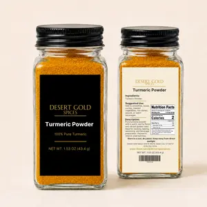 Premium Turmeric Powder | Pure Ground Turmeric Spice | Fresh Small-Batch Packed | Golden Color & Rich Flavor | 1.53 oz