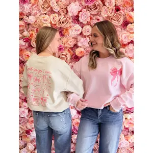 God Says I am Coquette Bow, Front & Back Faith, Jesus, Christian Quotes, Religious, Floral, Bible Verse, Christian Sweatshirt