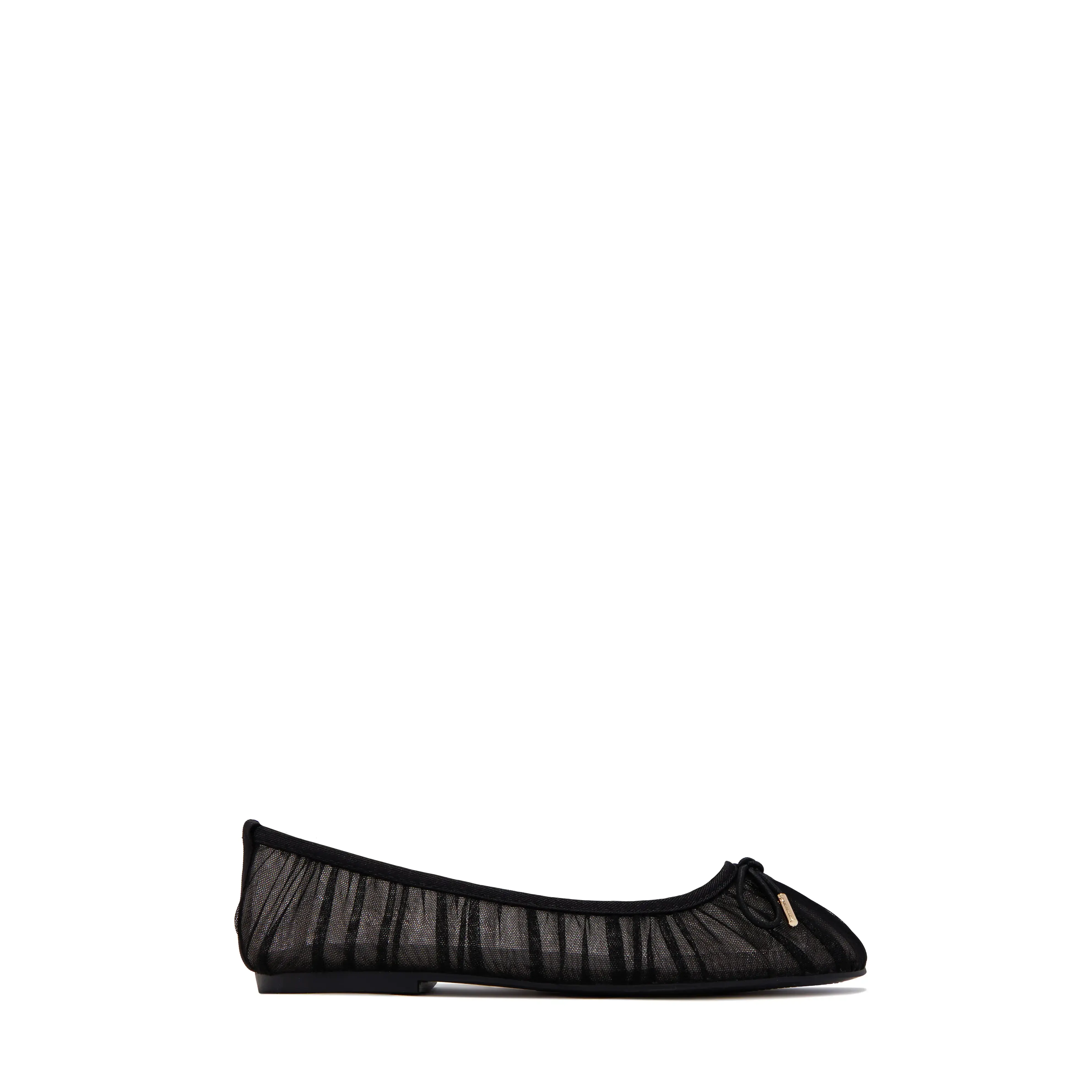 Hailey Mesh Ballet Flats - Black