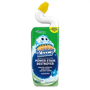 Toilet Cleaner Gel and Power Stain Destroyer, Cleans Limescale, Rust & Hard Water Stains, Rainshower Scent, 24 oz