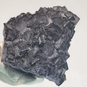 QR Code Fluorite Crystal Cluster Qinglong Mine, China Fluorite Specimen QRF2213