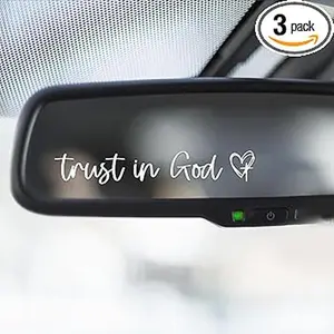 Trust In God Mirror Decal, Car Stickers For Women, Jesus Stickers For Cars, Trust In God Rearview Mirror Sticker, Jesus Car Decal, Cars Decals For Men
