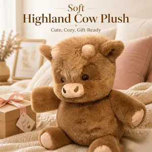 Highland Cow  Toy, Soft Fluffy Highland Cow Stuffed Animal, Cute Cow  Pillow for Kids, Adults, Home Decor Mini Hydroponic Vase Fridge Magnets Set Movie Teddy Bear Plush art stuff