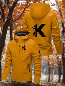 Men's Lightweight Windproof Ski Jacket with Zipper and Hood, Ideal for Skiing and Snowboarding, Casual Windbreaker for Cycling and Fishing, Sports Jacket