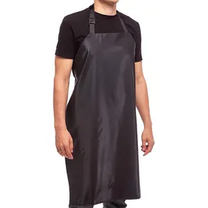 Adjustable Nylon Apron Waterproof Oil-Resistant, Thick Durable for Fish Store, Restaurant, BBQ Shop, Hanging Neck Design, Kitchen Cooking Aprons