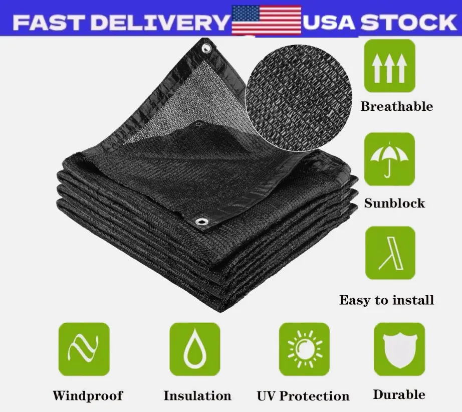 UV Sunblock Shade Fabric Sun Shade Cloth Privacy Screen for Garden Pergola Cover