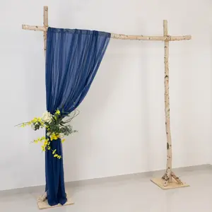 Sheer Wedding Arch Drape – 5ftx14ft Navy Blue Sheer Curtain Backdrop, Ceiling Drapery Panel