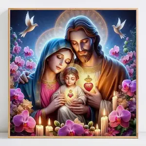 5D DIY Diamond Arts Colorful Painting Kit without Frame, Family Pattern Diamond Arts Colorful Painting, DIY Decorative Art Picture for Beginner, Handicraft