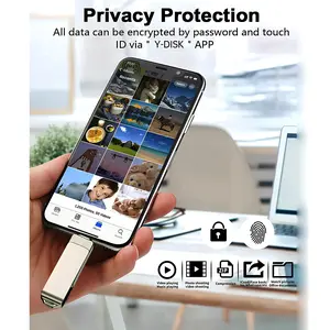 3-in-1 USB 3.0 High-Speed Portable Storage — 1TB/128GB metal external memory module (iPhone + Type-C+ USB-A, OTG, plug-and-play).USB Drive Keychain design, photo/video backup for iPhone, Type-C, PC. more device, memoria flash