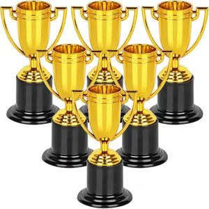 WINKIO Mini Trophies,Gold Trophy Award, Plastic Trophies for Kids, 4 Inch Trophy Cups, Award Trophies for Party Favors, Props, Rewards, Winning Prizes, Competitions Ceremony Parties Favor