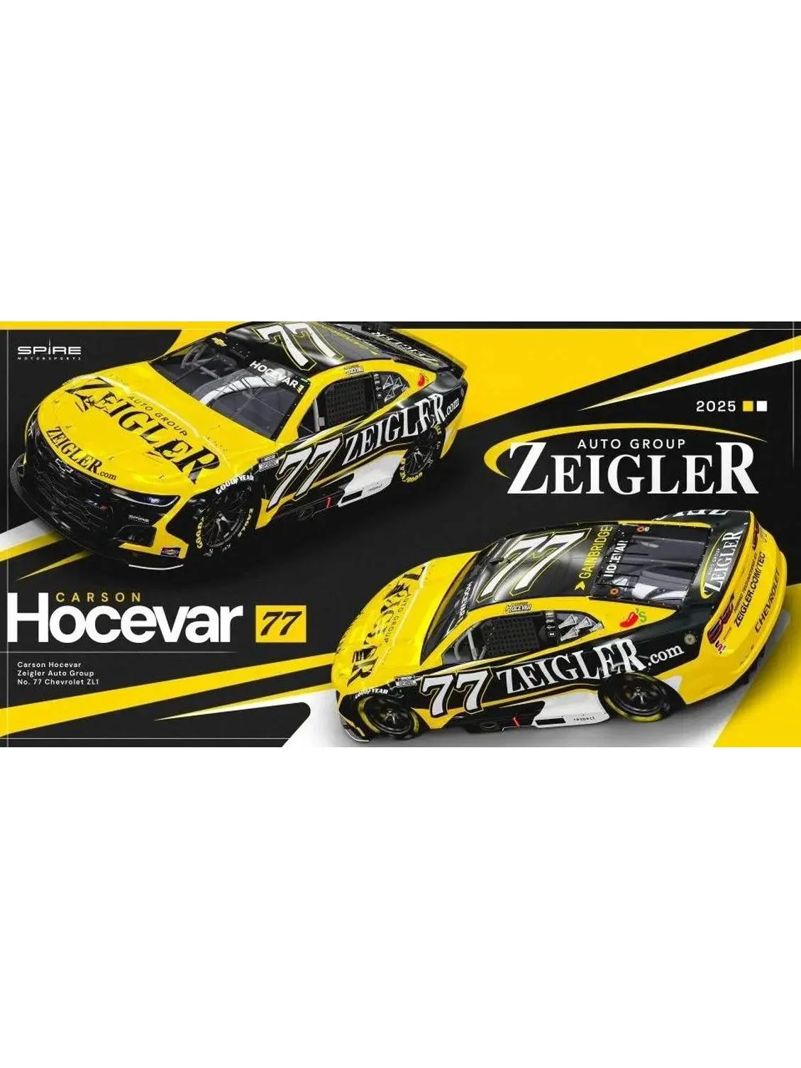 Carson Hocevar #77 Zeigler Nascar Car Racing 3x5 FT Flag Wall Home Banner
