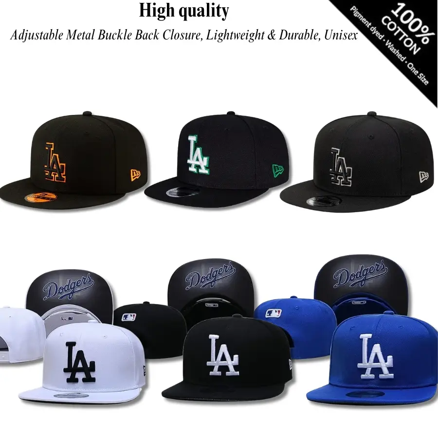 New Era Los Angeles Dodgers LA 9FIFTY Snapback Cap MLB Baseball Hat Black White Blue Adjustable Flat Brim Team Logo Sports Streetwear Hip Hop Unisex Game Day Fan Gift Classic Collector Limited Edition Outdoor Casual