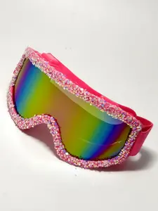 Unisex Fashion Ski Goggles PC Anti-Explosion Lenses, Sporty Casual Streetwear Retro Flat Top Sunglasses with UV Protection