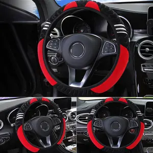 15" Universal Steering Wheel Cover Soft Plush Little Monster Winter Car Interior