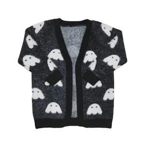 Girl Halloween Sweather Cardigan Ghost Fall Coat Jacket