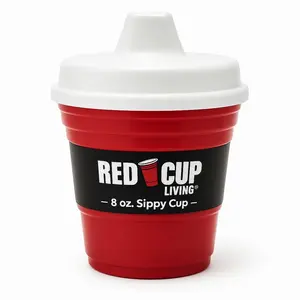 Red Cup Living 8 Oz Sippy Cups for Toddlers - Eco-Friendly Double-Wall ABS Plastic, Leak-Proof & Dishwasher Safe, Perfect for Travel & Home, BPA-Free, Reusable Baby Cups
