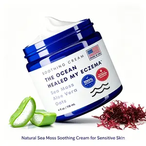 Natural Soothing Cream with Sea Moss & Oats | Ocean Minerals Hydrating Daily Skin Care, Gentle Moisturizing Lotion for Extra Dry & Sensitive Skin All Ages