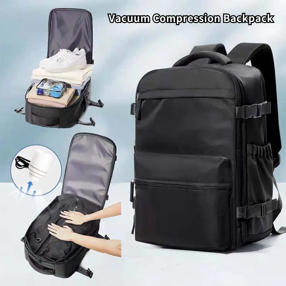Dadamayar Compact Multi-Function Double Straps Vacuum Travel Backpack with Electric Pump, Large-Capacity Men’s Work Bag with Laptop Compartment & Compression Bag for Casual Outdoor Use, Compact Multi-Function Backpacks, Double Straps Backpacks