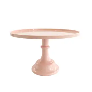 Elegant Light Pink Pedestal Cake Stand for Weddings and Special Occasions