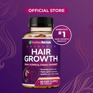 24-in-1 Advanced Hair Growth Vitamins | Biotin 10,000mcg, Collagen, Patented OptiMSM, goMCT, Saw Palmetto | Naturally Regrow Stronger & Healthier Hair, Skin and Nails | Stops Hair Loss | 60 Day Supply