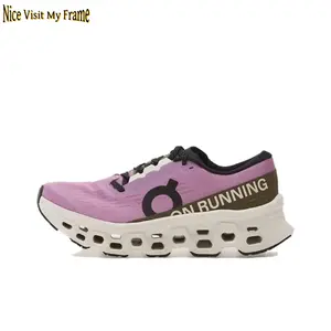 Premium Pink Athletic Shoes, Stretchable Mesh Construction, Unique Cloud-Like Sole, Olive & Black Tonal Accents, Non-Slip Grip, Cushioned Insole, Versatile Footwear for Running, Gym & Casual Wear