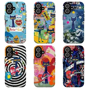 FL-Peteee the Cat Groovy Collage Phone Case,Retro Aesthetic Cover For iPhone 11 12 13 14 15 16 17 Air Pro Max for Samsung S26 S25 S24 S23 S22 S21 Case,Gift for her/him/fans