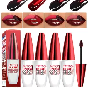 4-Color Tattoo Lip Gloss Color Peel-Off4-Color Tear Long-lasting MoisturizingHydrating Lipstick for Normal SkinRadiant Finish 50g