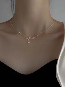 Unisex Heartbeat Necklace, Love Heart Necklace, Oxidized Zirconia Pendant, Romantic Gift for Girlfriend, Unique Christmas Mother's Day Valentine's Present