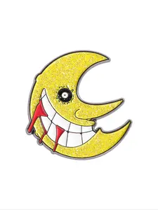Gothic Enamel Pin Evil Smile Crescent Brooch Backpack Lapel Badge Fashion Jewelry Suitable for Men and Women Daily Wear as a Friend Gift Men Accessories