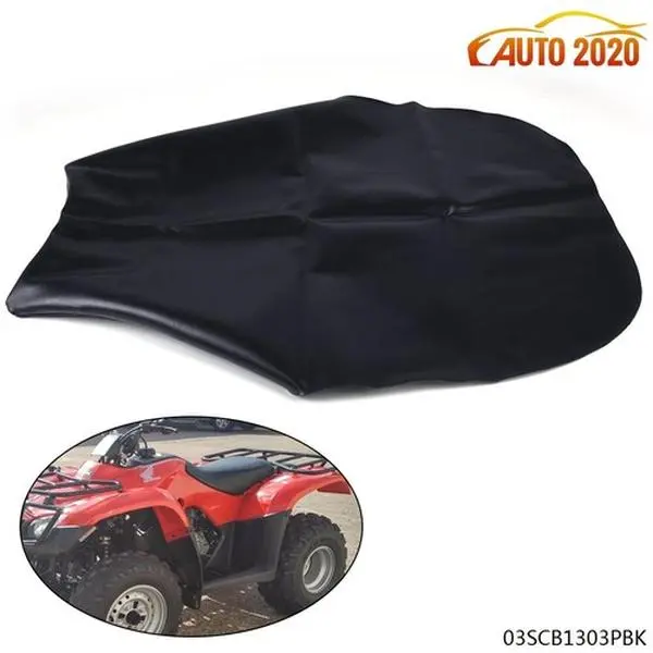 PU Leather Plain Seat Slipcover - Automotive Motorcycle Accessories, Waterproof Spill-Proof Protector, Easy-Install Replacement for 1997-00 Honda Recon 250