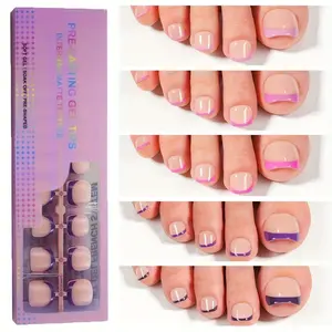150 French Toe Stickers, 15 Sizes, Short French Nail Pads, Washable Soft Gel False Nails, Perfect for Women's Manicure Needs