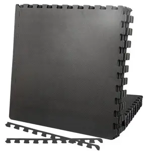 Zeny 6 Pieces Puzzle Exercise Floor Mats 24''×24'' Workout Gym Equipment Mat Black