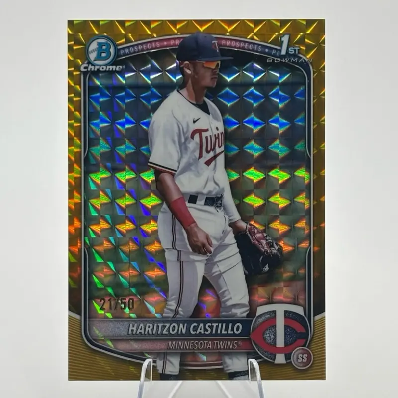 Haritzon Castillo 2025 Bowman Chrome BCP-161 Gold Geometric Refractor 1st RC /50